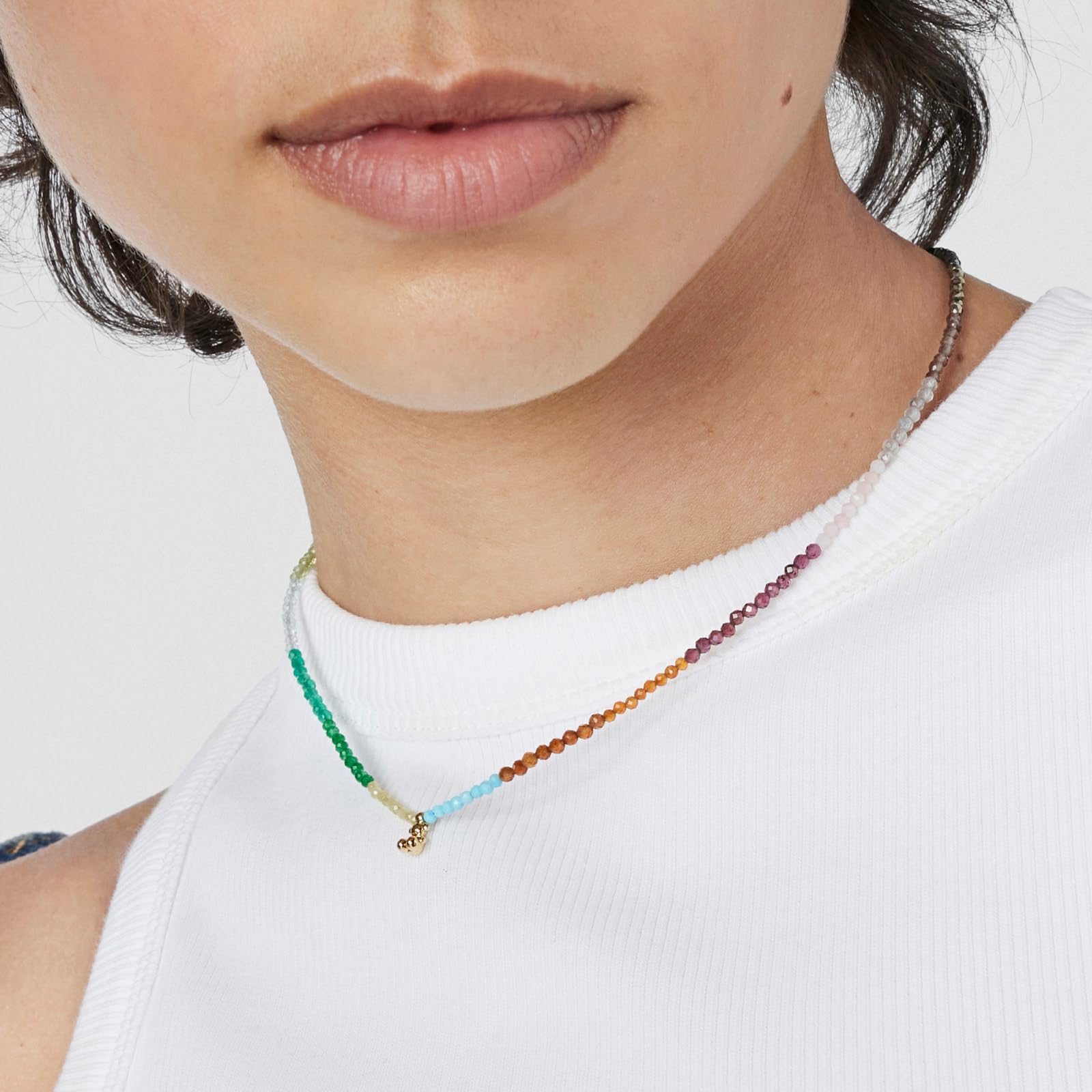 TOUS Collar de Gemas y Oso con Baño de Oro 18Kt sobre Plata de Primera Ley para Mujer de 5.35mm, Versatil y Combinable, Colección Bold Bear