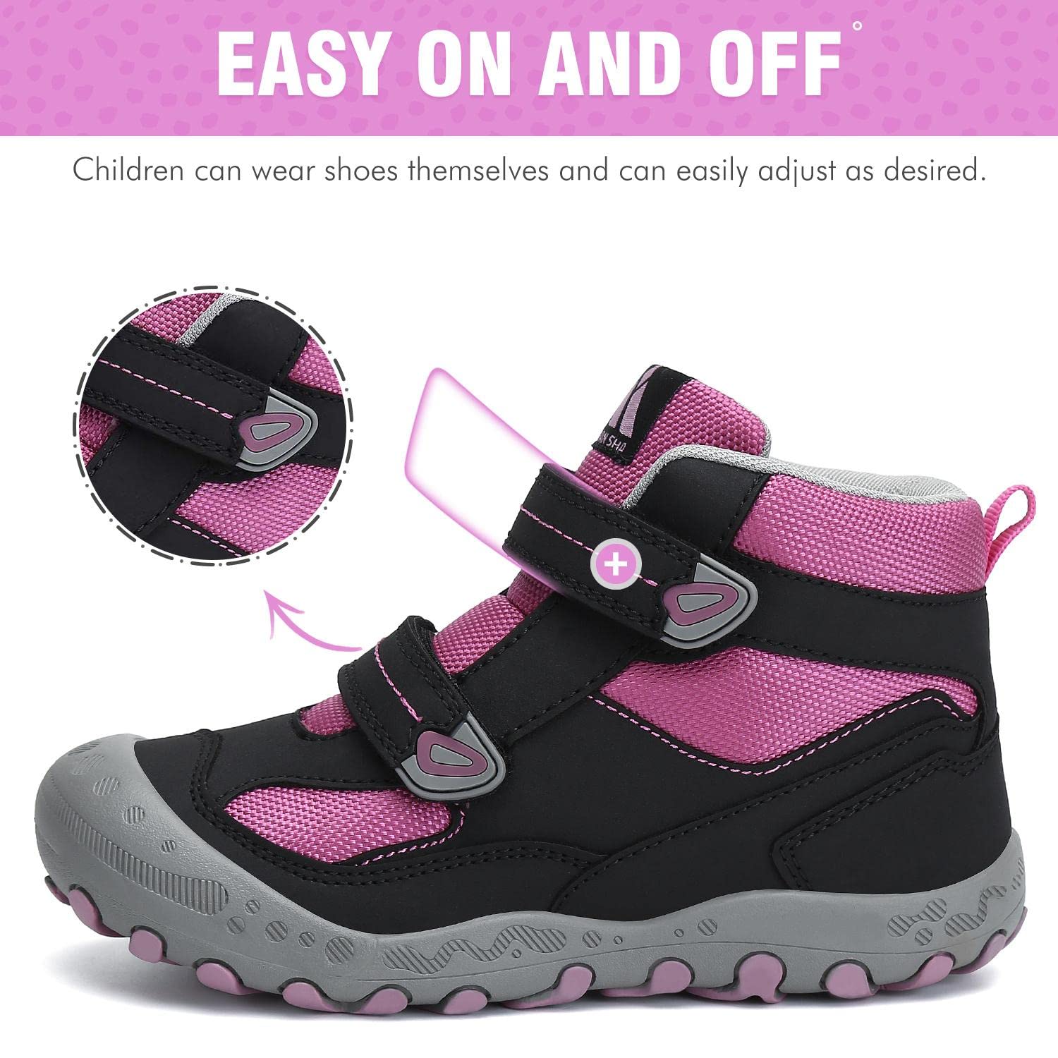 Mishansha Botas de Senderismo Niño Niña Antideslizante Ligero Zapatillas de Montaña 37 EU