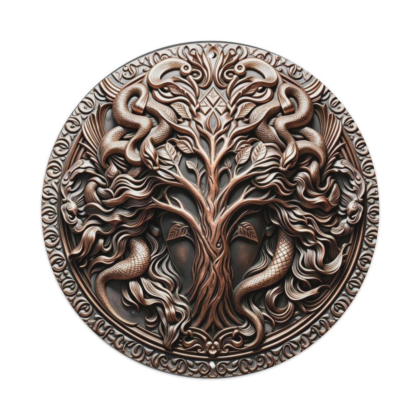 Tree of Life 3D Relief Metal Tin Sign Plaque