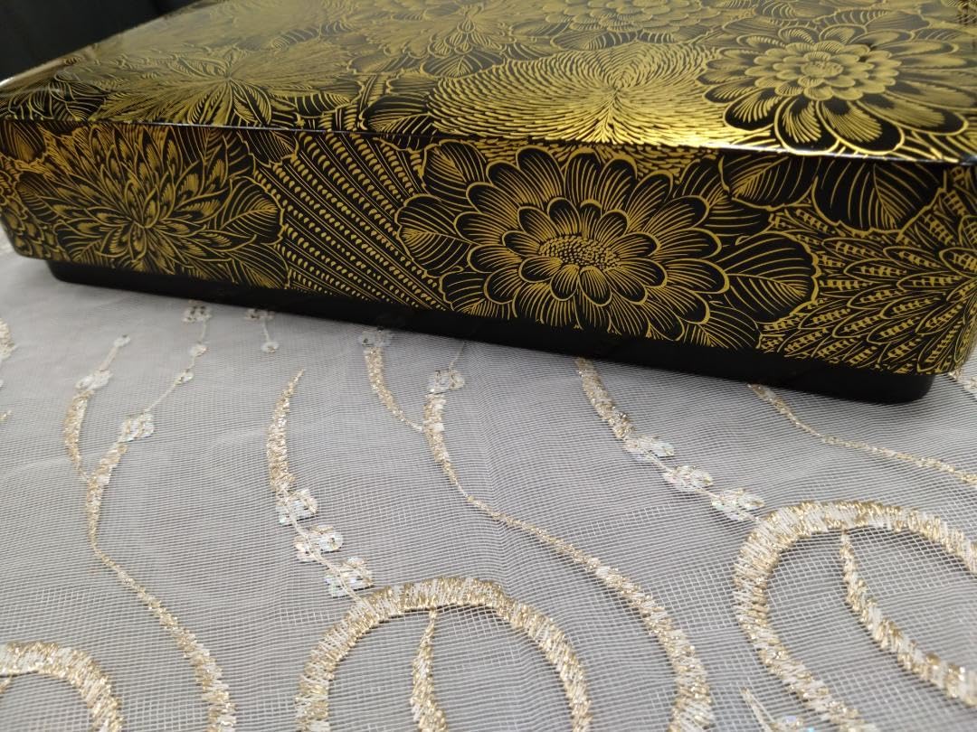 Amazon.co.jp: 木製漆塗り文箱 豪華絢爛品 : ホーム＆キッチン