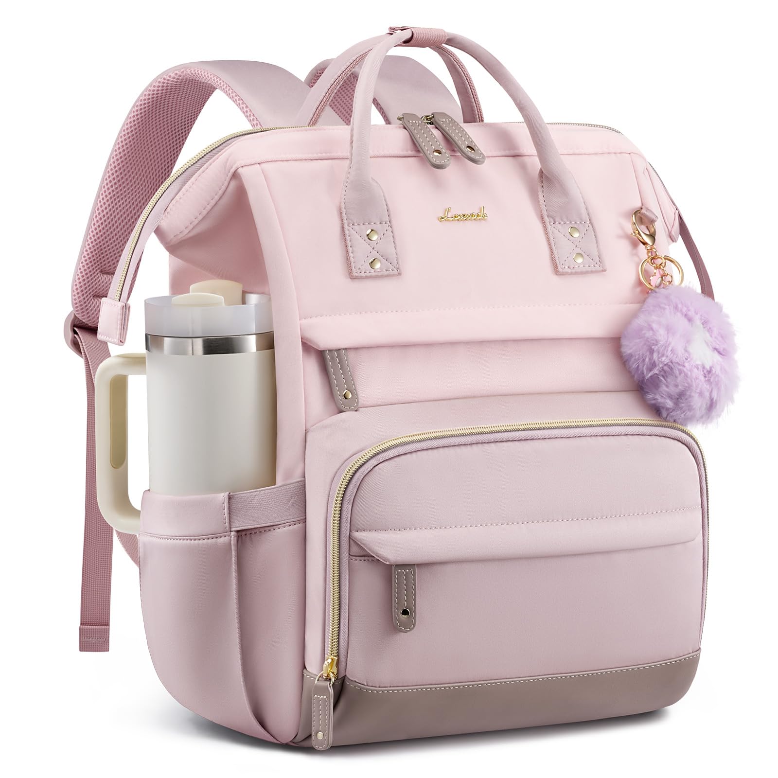 LOVEVOOK Laptop Backpack for Women, 15.6 Inch Work Business Backpacks Purse With Large Capacity, Waterproof Nurse Bag College Bookbag for School, Waterproof Casual Daypack for Travel
