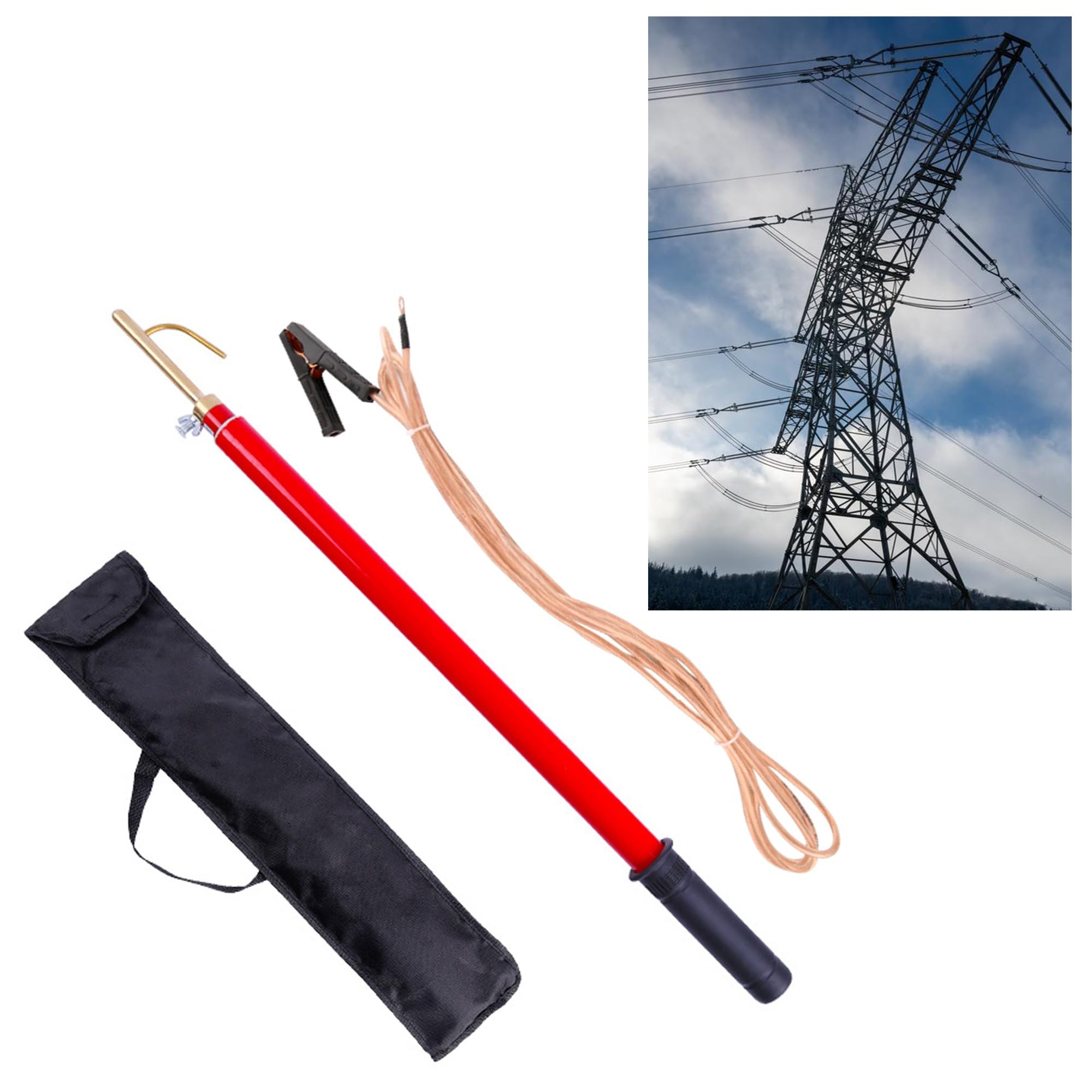 Perche d'électrocution 35 kV outil télescopique portable sécurité électrique fil cuivre crochet