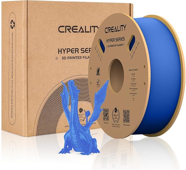 Creality Official PLA Filament Hyper Series PLA Super Printing Speed 30-600mm/s 1.75mm 1KG Spool, 3D Printing Filament for 3D Printers (Blue)