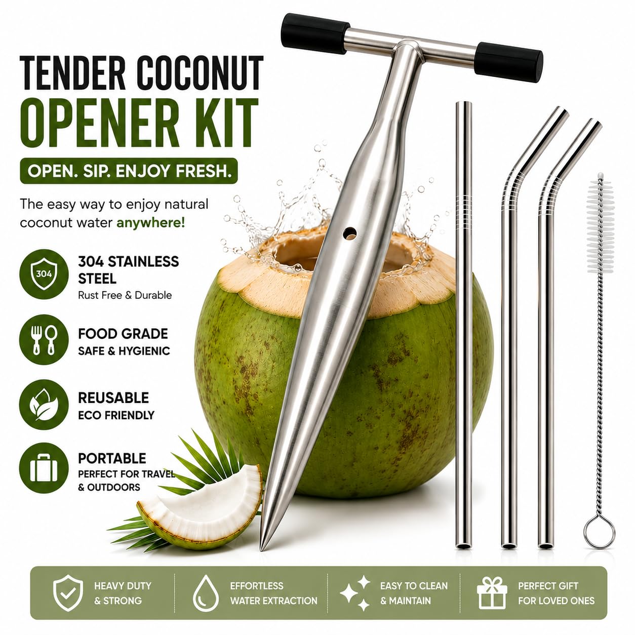 Coconut Opener Tool - Easy Fresh Coconut Water -2