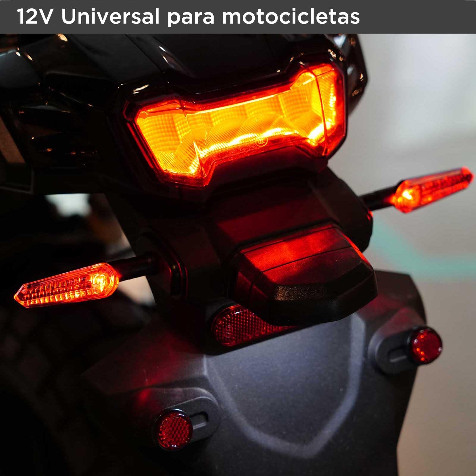 evermotor LED Intermitentes Moto, 12V 2 piezas, Homologados Secuencial Intermitentes para Motocicleta, efecto de marcha IP67 a prueba de agua, luz amarilla y roja