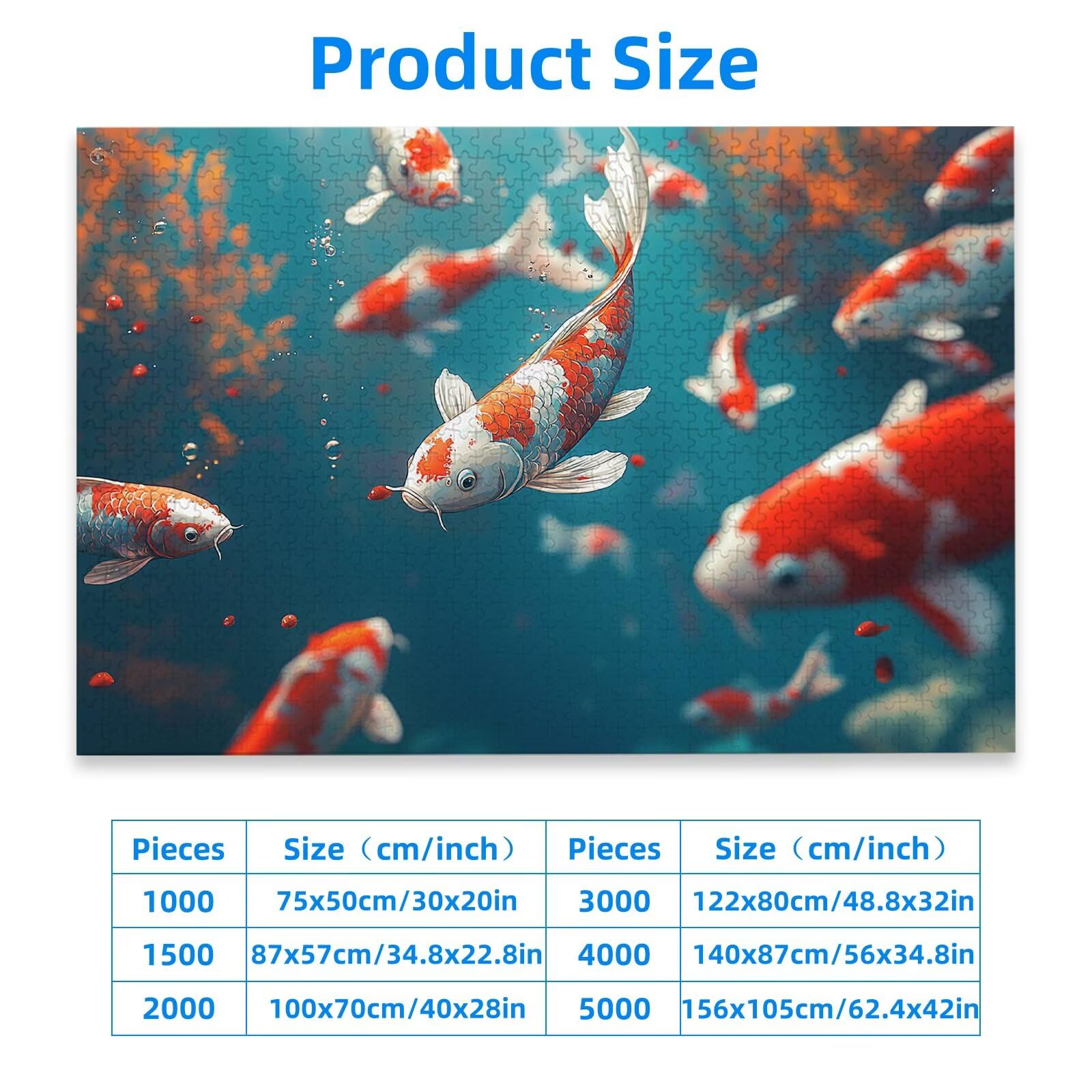 Puzzle dla dorosłych 2000, puzzle Koi dla dorosłych, puzzle ze zwierzętami z wykwintnym pudełkiem do pakowania, niemożliwe drewniane puzzle do wystroju pokoju, prezenty dla kobiet, prezenty dla
