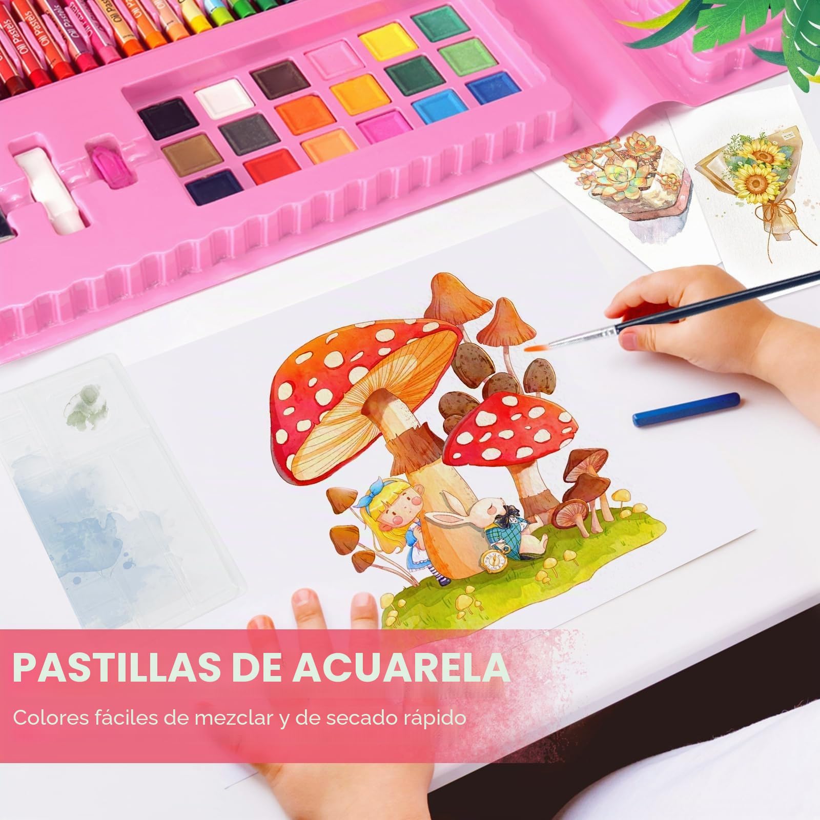 Spardar Kit De Dibujo para Niños - 240 Piezas con Caballete Triple, Pasteles al Óleo, Crayones, Marcadores, Pastel De Acuarela - Regalo para Principiantes Artistas