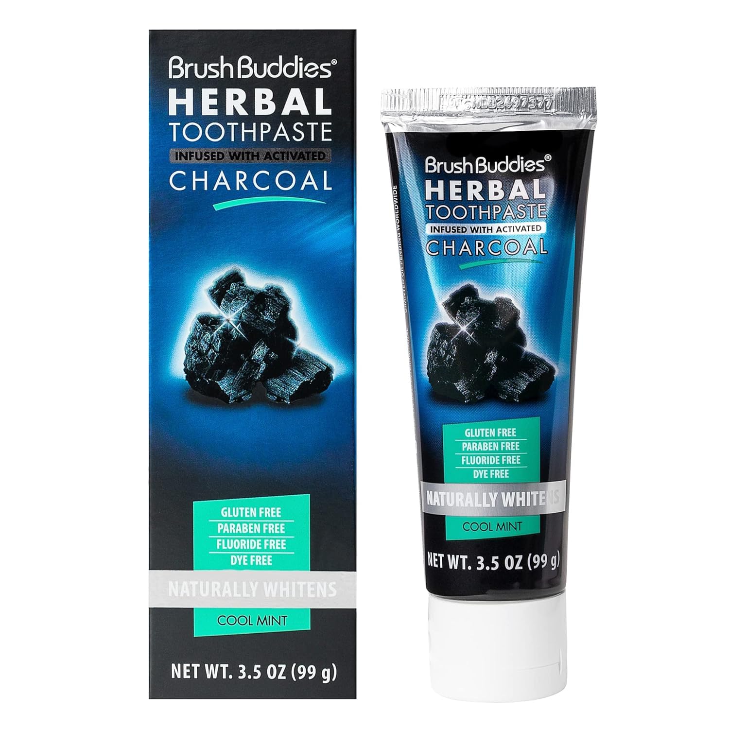 Amazon.com: Brush Buddies Herbal Charcoal Toothpaste (2 Pack) 3.5