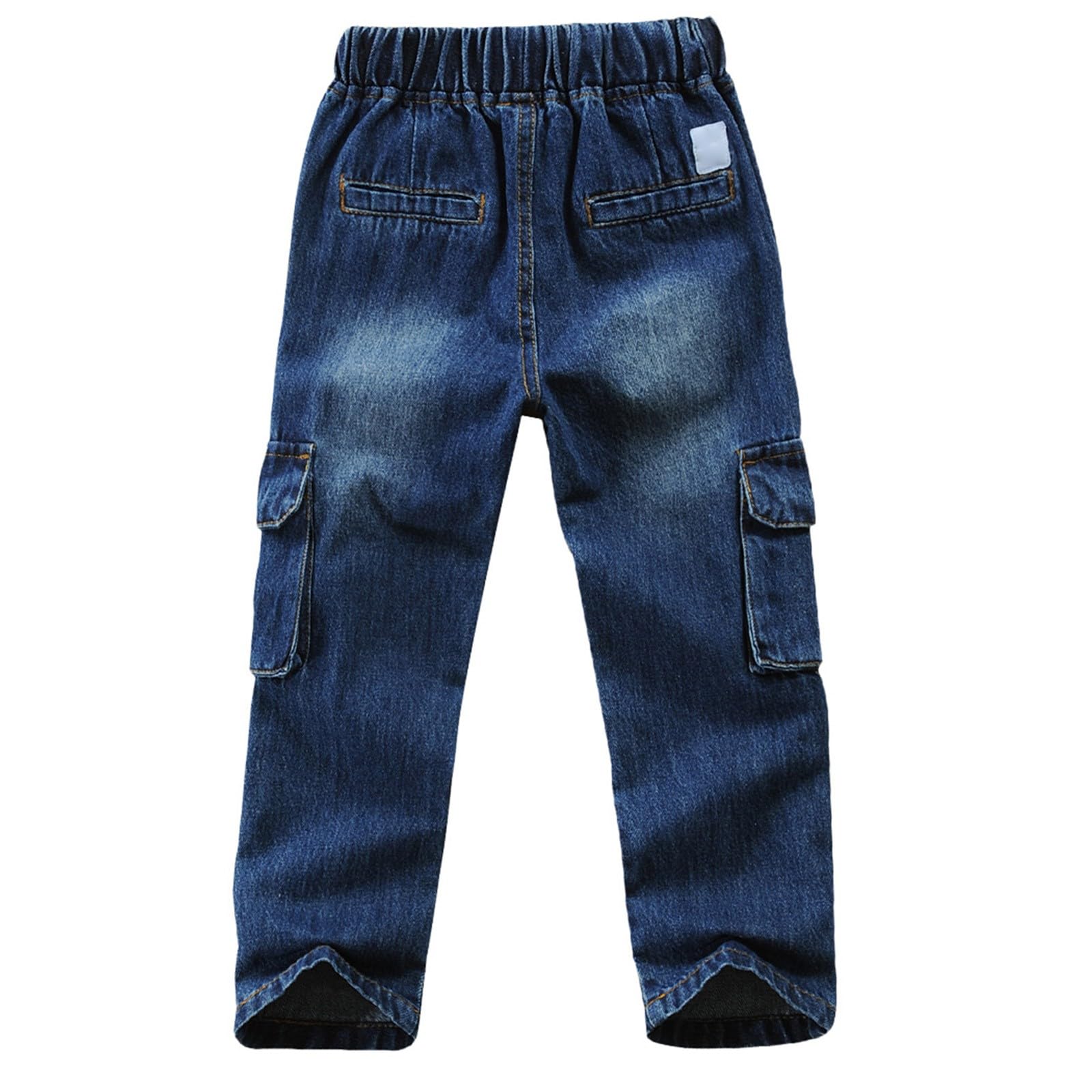 Generico Jeans Baggy Ragazzo-Jeans in Denim con Pantaloni Dritti Lunghi e lavati a Vita Media Elasticizzati per Bambini Piccoli