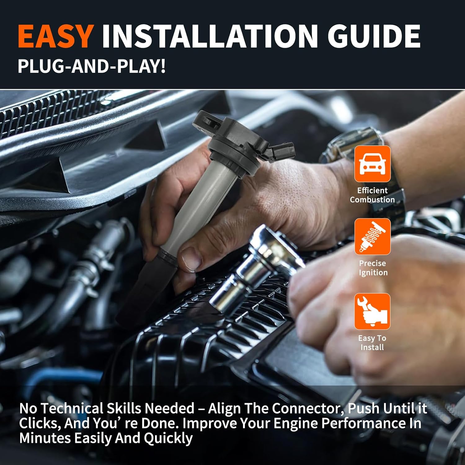 UF669 Ignition Coil Pack 4set For Buick Encore Cadillac ELR Chevrolet Cruze Cruze Limited Sonic Trax Volt 1.4L 2011-2021