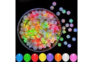JJGoo 100Pcs Multicolor LED Balloon Lights, Waterproof Flash Round Tiny LED Light