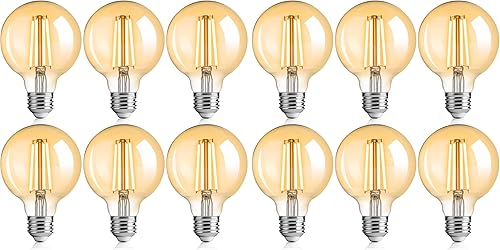 Miniatura 24 de FLSNT Paquete de 4 bombillas LED G25 Edison para dormitorio y sala de estar, 2200 K blanco cálido, regulable CRI90+, equivalente a 40 W, 400 LM,
