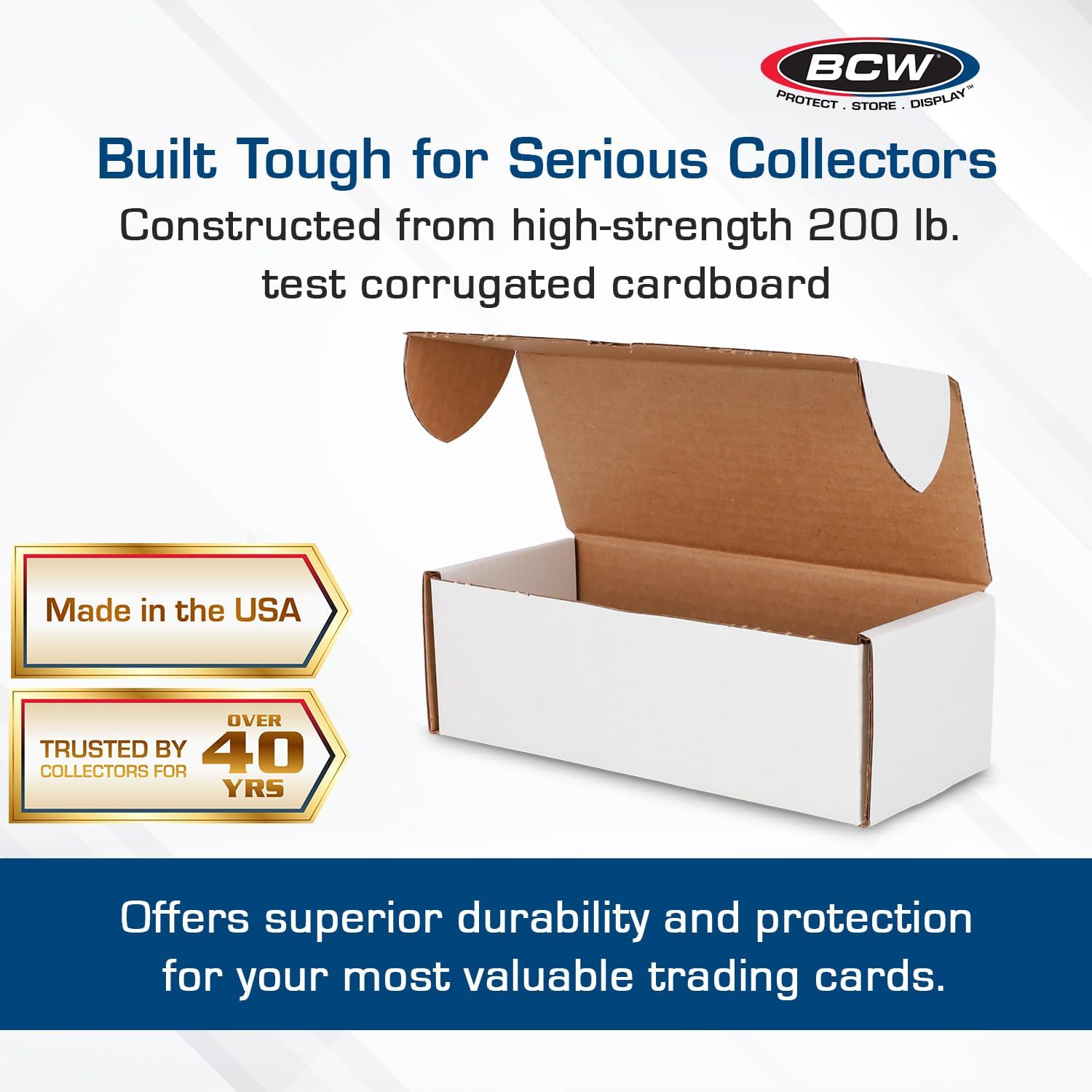 BCW 500 Count Cardboard Card Storage Box – 50 Pack | Bulk Trading Card Box for Sports & TCGs | Holds 450 Standard or 720 Gaming Cards | Vintage & Sorting Storage