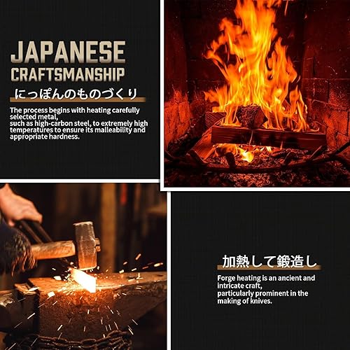 Miniatura 2 de TIJERAS Juego de cuchillos de carnicero, juego de 3 cuchillos de chef forjados a mano, cuchillo de chef serbio y cuchillo de carnicero y cuchillo