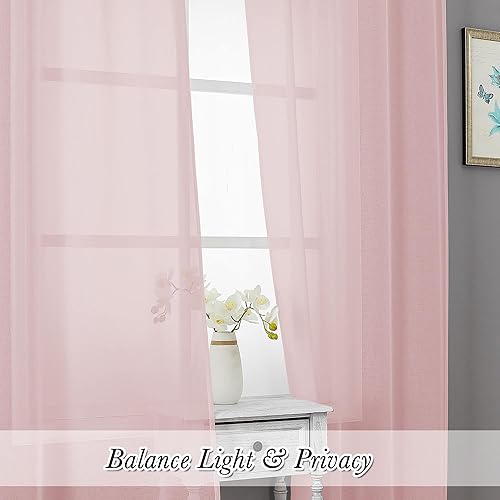 Miniatura 7 de Doris - 2 paneles de cortinas traslúcidas de lino sintético liso de 84 pulgadas de largo, cortinas de lino sintético liso con bolsillos para