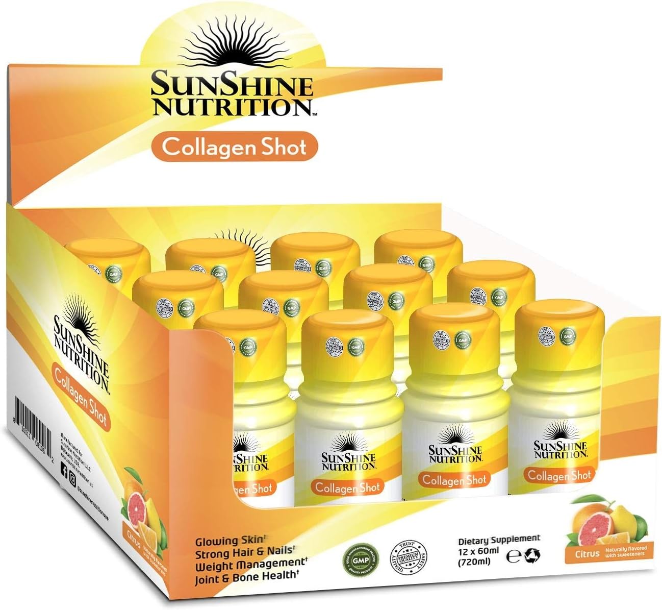 Sunshine N Collagen Shots Citrus 60ml - Box of 12