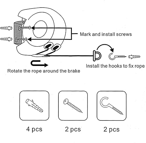 Miniatura 3 de Tendedero retráctil doble resistente para interiores y exteriores, retracción, uso en interiores y exteriores (cuerda doble de 6.6 x 49.2 ft)