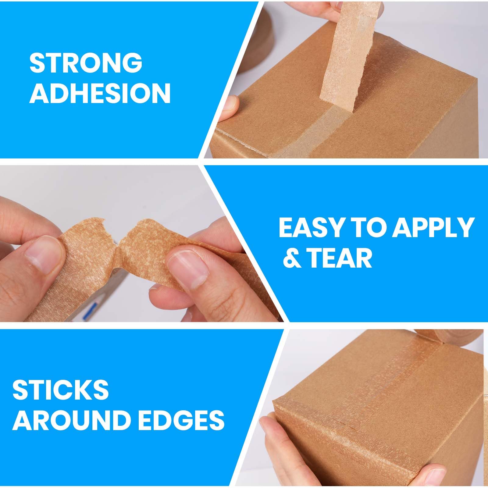 ADHES Adesivo 12 rotoli di nastro di carta kraft, 24mm x 50m nastro ecologico e completamente riciclabile per la del nastro di carta kraft