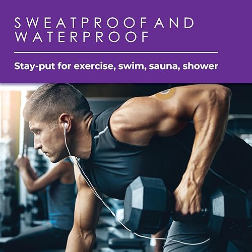 Miniatura 7 de Overpatch CGM  Dexcom G7, Stelo  Diseño de corte central bronceado  25 unidades  Adhesivo impermeable  Antideshilachamiento  Fácil aplicación y