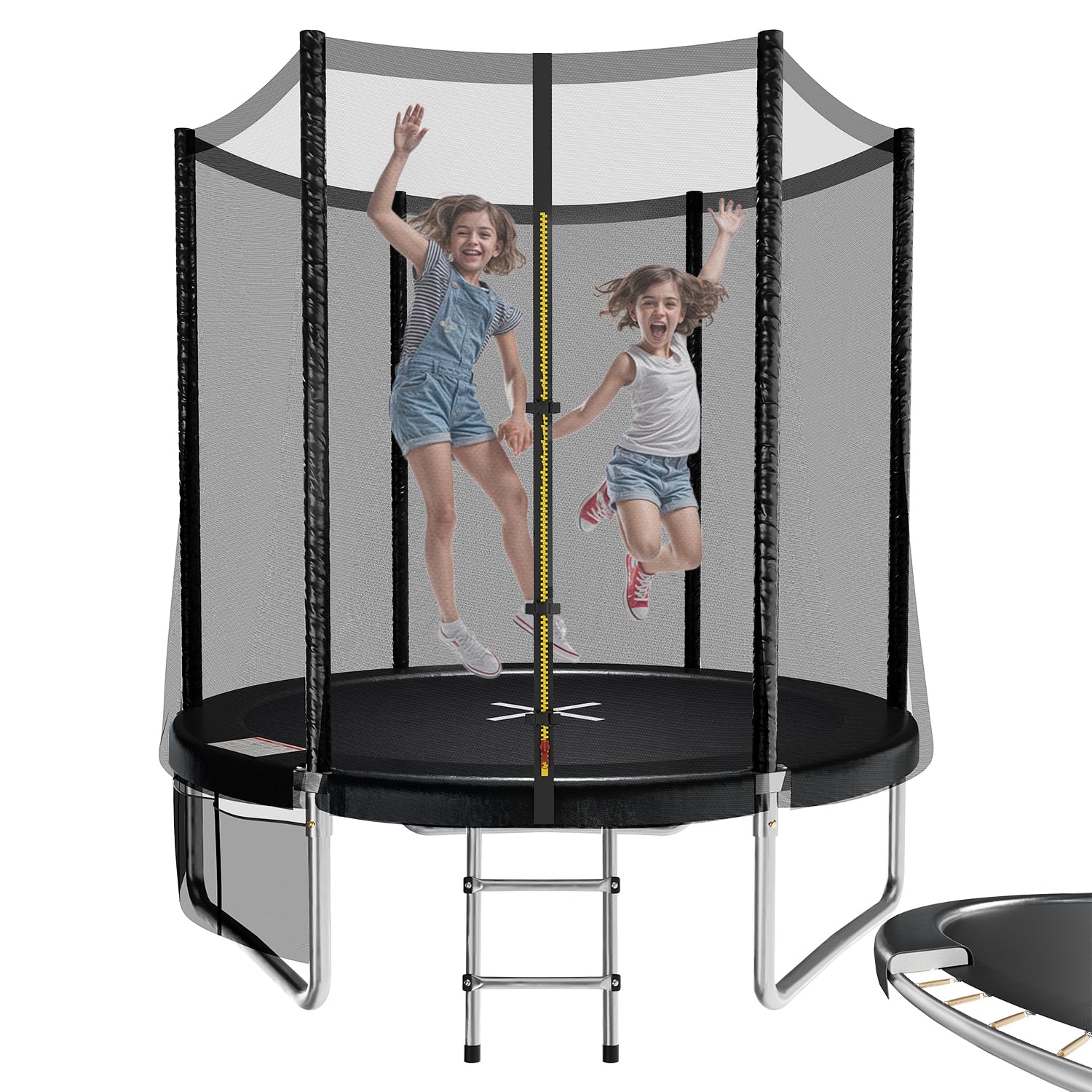 JUMMICO Trampolin Outdoor Ø 183/228/305/366/427 cm, GS-Zertifizierung Gartentrampolin für Kinder mit Leiter und Seitentasche