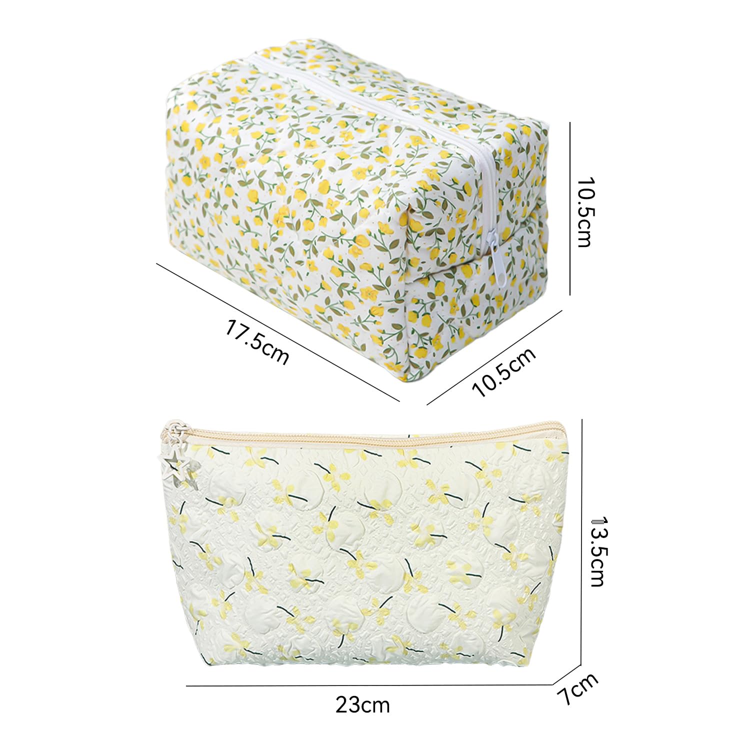 2 Pieces Of Floral Makeup Bag, Ladies Storage Bag, Cute Makeup Bag, Large-Capacity Toiletry Bag, Travel Supplies - Image 2