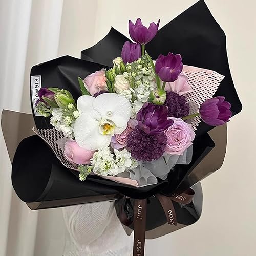 Miniatura 3 de Papel de regalo floral simple de color sólido, impermeable, 1 rollo de suministros para floristería, papel de regalo para ramo de flores,