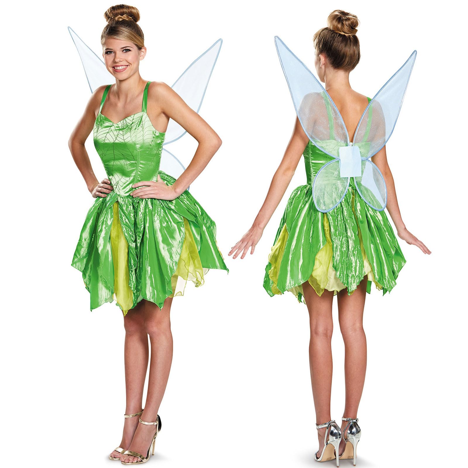SANSIWU Women Halloween Forest Fairy Costume Sexy Pixie Princess Cosplay Costume Pretty Elf Tube Tops Dress+ Butterfly Wings (Q-01, M) โ image 1