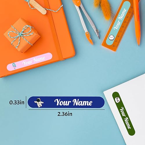 Miniatura 5 de 100 calcomanías de nombre personalizadas para niños, etiquetas de nombre personalizadas para suministros escolares, guardería, etiquetas