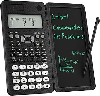 Calculadora Científica ROATEE 82 MS, Energia Solar e Bateria, Dobrável, Visor em 2 Linhas, Tablet para Escrever, Material Escolar, Ensino Fundamental e Médio