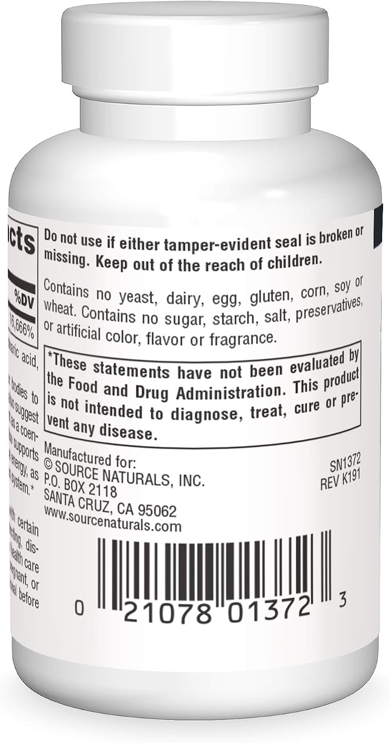 Source Naturals Biotin 5,000mcg High Potency B Vitamin Nutrients Support Healthy Hair, Skin & Nails - Maximum Strength Biotin Deficiency Supplement - 60 Tablets