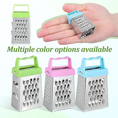 Miniatura 3 de jojofuny 6 mini ralladores de queso: caja pequeña de acero inoxidable para cocina casera, trituradora de alimentos vegetales multiusos con asas para