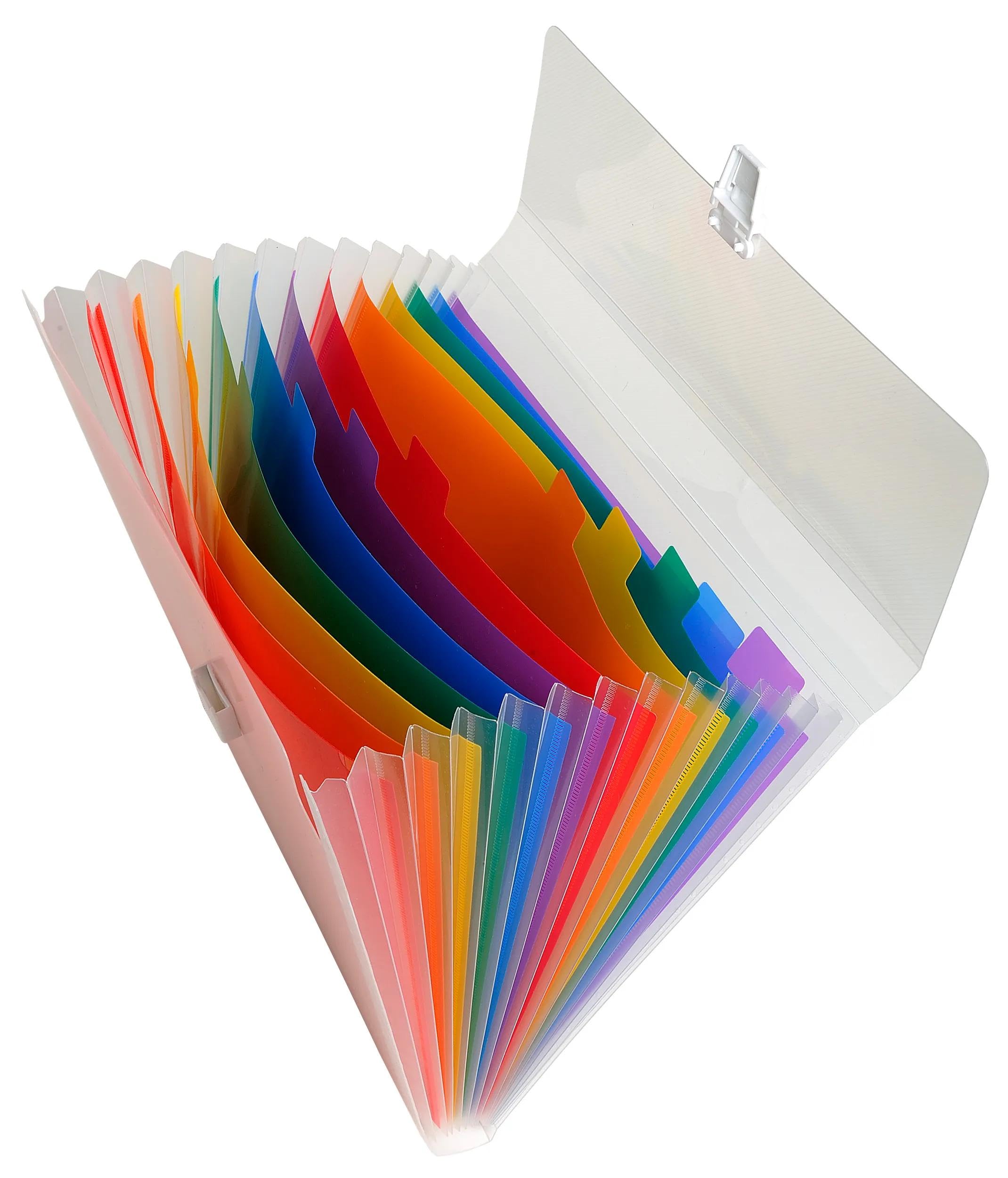 Exacompta - Réf. 55298E - Carton de 5 trieurs valisette Crystal - couverture et intérieur en PP - dos extensible - fermeture par bouton poussoir - 13 compartiments - dim 33x25 cm - cristal