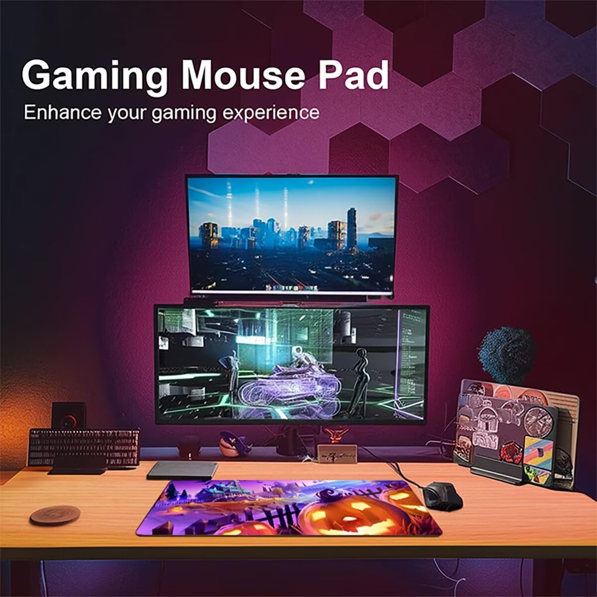 Tappetino per Mouse Gaming XXL 1200x600x3mm– Ufficio Mousepad Grande – Migliora la Velocità e la Precisione Tenuta Stabile Sottomano per Ufficio e Casa Accessori Scrivania Zucca PjY17523 N-U