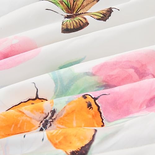 Miniatura 8 de Juego de edredón de gato tamaño matrimonial, cama de 7 piezas en una bolsa, bonito juego de ropa de cama con patrón floral y gato para niños,