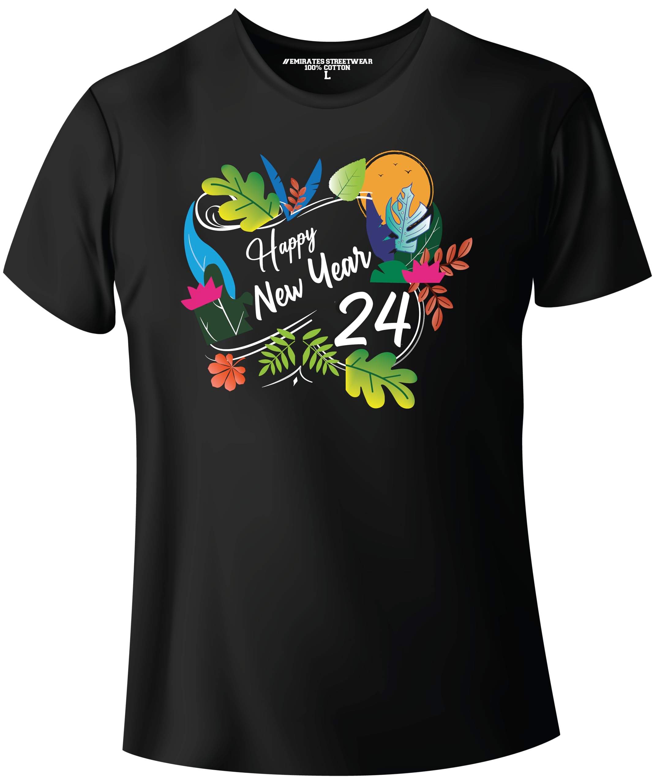 Emirates StreetwearHappy New Year 2024 T-Shirt for Men or Women, Unisex Tee, D-0043