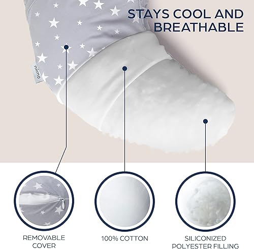 Miniatura 2 de Niimo Almohada de lactancia  Funda de almohada de lactancia 100% algodón, almohadas ergonómicas para lactancia materna, almohada de bebé lavable a