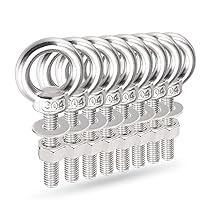 Vista 13 de Pernos de ojo de elevación para hombro, tornillo Ekunbuy 304 de acero inoxidable, pernos de ojo roscados de elevación resistente con arandelas