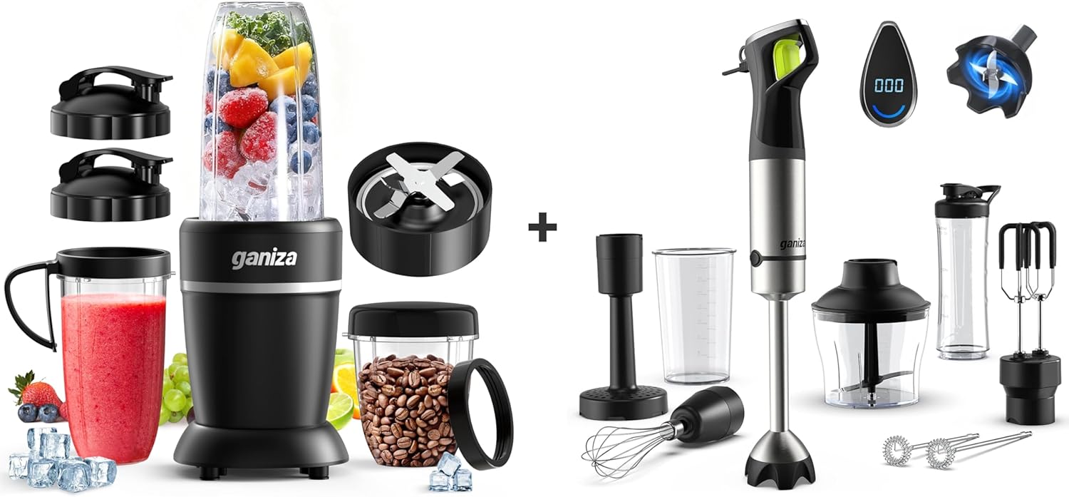 Ganiza GB08 Smoothie Blender and WH10 Hand Blneder