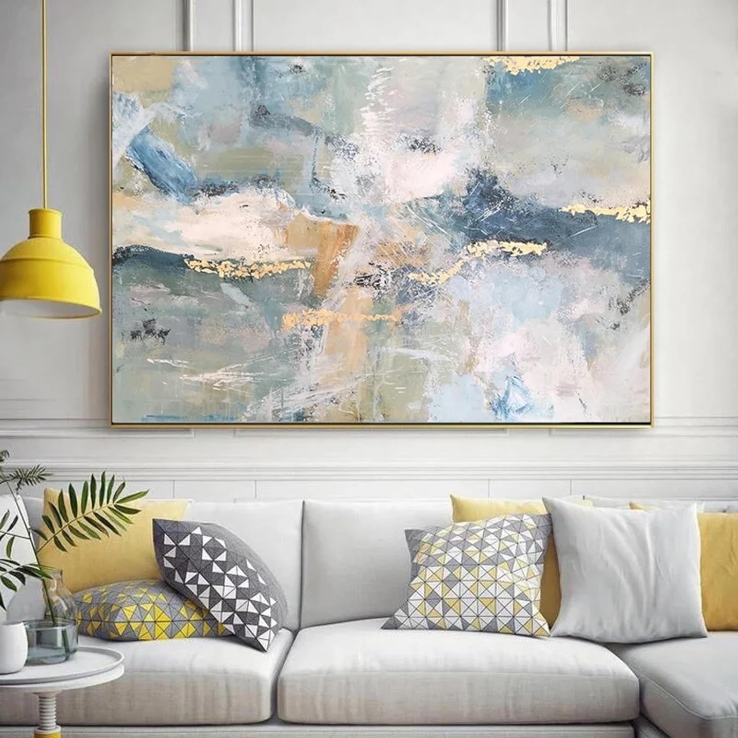 KQZVCU Modern Gold Foil Art Pictures Abstract Painting On Canvas Wall Art For Living Room Decoration Home Paintings 50x70cm Frameless