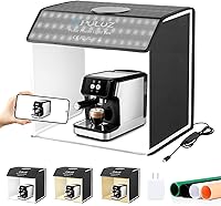 Vista 12 de PULUZ - Caja de luz para fotos, estudio fotográfico portátil, kit de tienda de campaña profesional atenuable de 16 x 16 pulgadas, 160 luces LED y 6