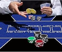 Vista 7 de nuveti Mesa de póquer de 47 x 24 pulgadas, cubierta de mesa de póquer portátil Texas Hold'em, mesa de póquer plegable, parte inferior de goma