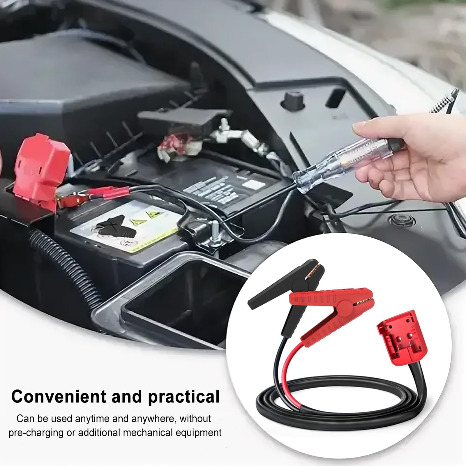 TKSE Kit D'Alimentation D'Urgence Batterie Voiture 1.8m Câble 8AWG - Adaptateur Démarreur Milwaukee M18