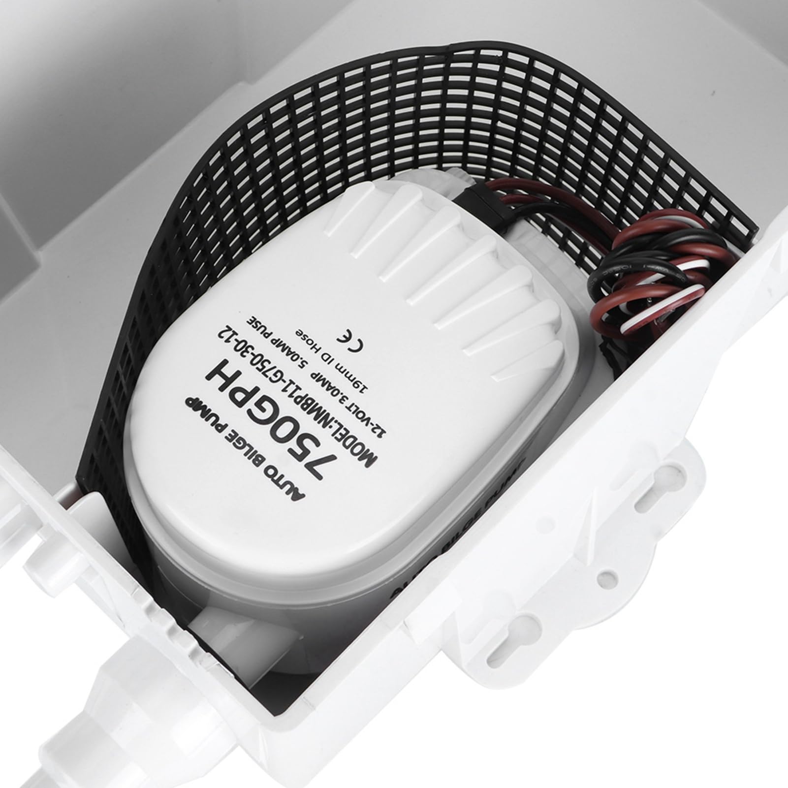 LIGHTEU®, Seaflo 12V 1100GPH SFBP1-G1100-14C niet-automatische low-profile wigpomp