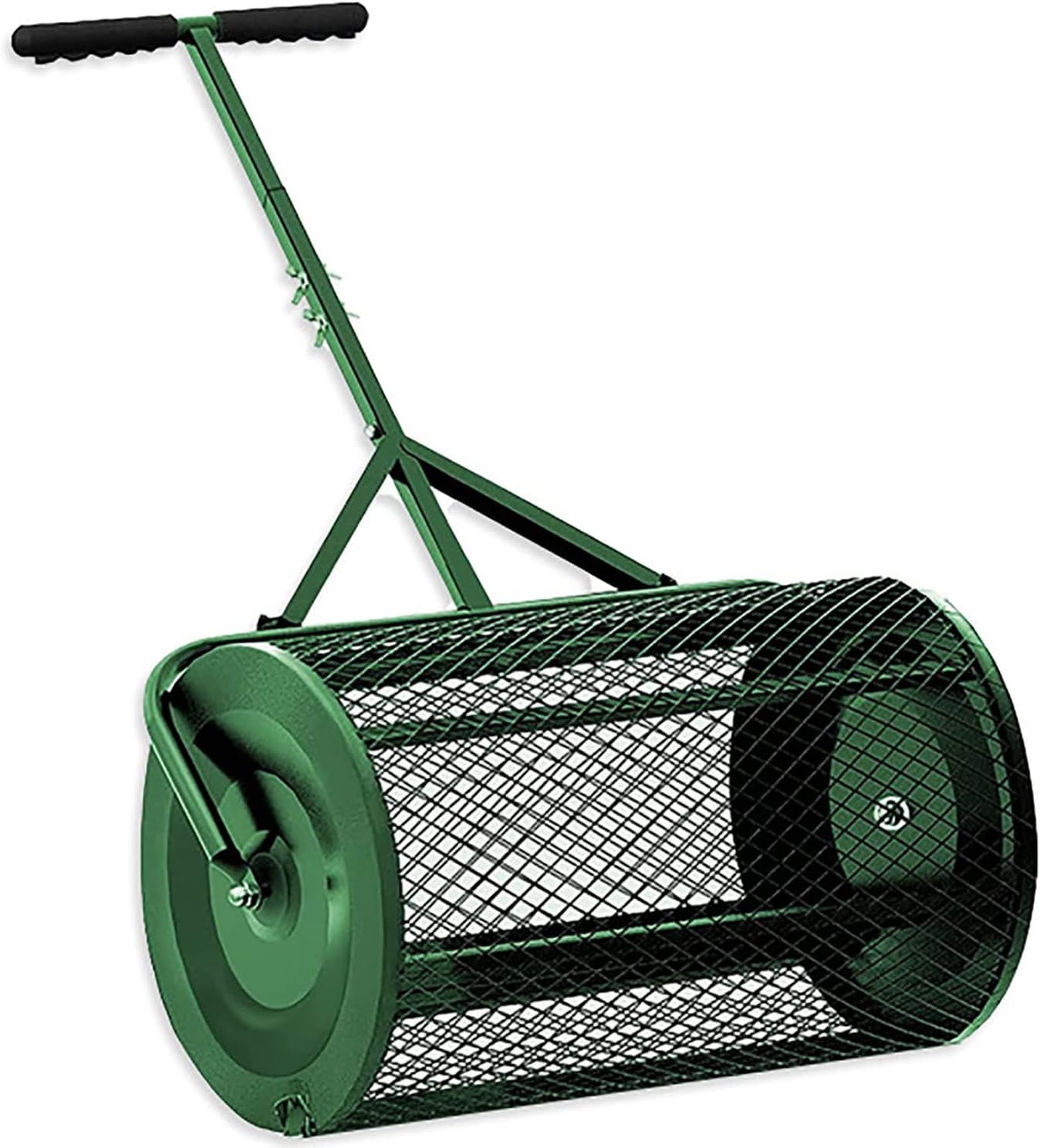 Peat Moss Spreader 24 Inch Compost Spreader with Upgrade T Shaped Handle for Planting Seeding Durable Lightweight Metal Mesh Spreader for Lawn and Garden Care Manure Spreaders Roller