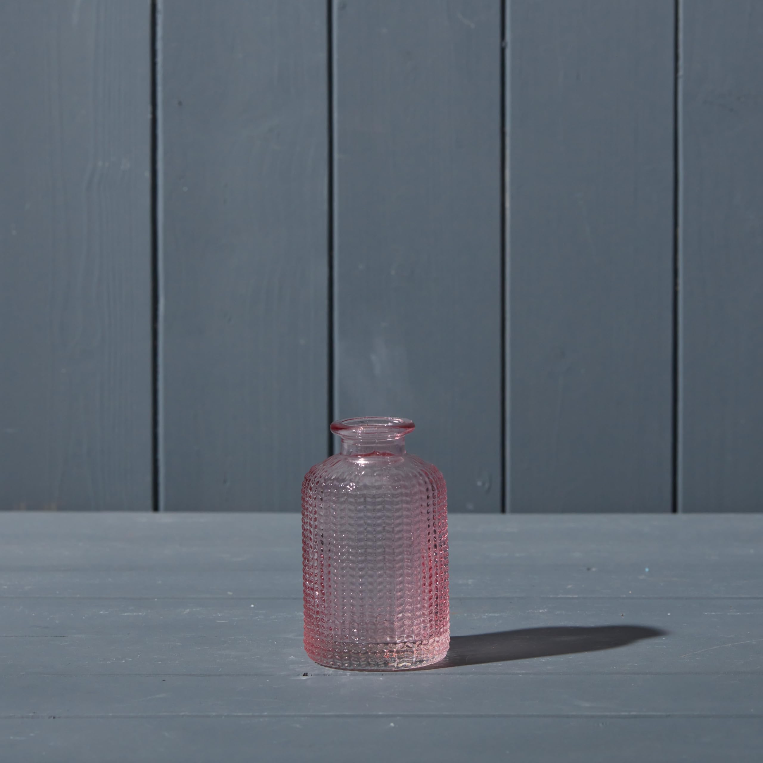 10cm Dimpled Glass Bottle - Bud Stem Small Vase - Choice of Colour (Lavender)