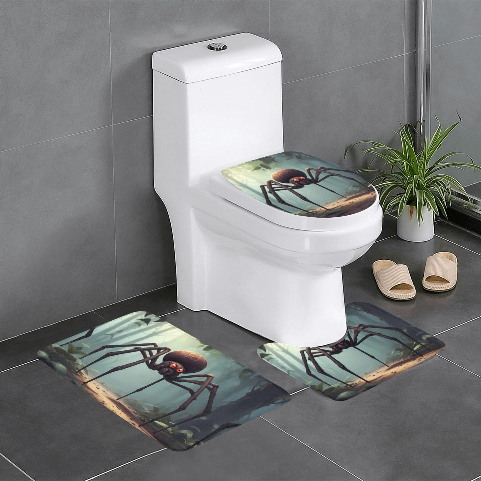 Tapis de salle de bain anti-glisse lavable pour WC et meuble-lavabo lot de 3
