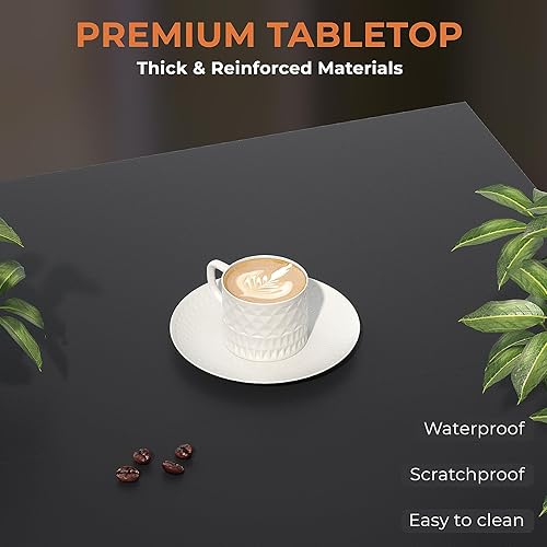 Miniatura 8 de GreenForest Mesa de centro moderna para sala de estar con almacenamiento de 2 niveles, mesa central cuadrada pequeña de madera y metal con mesa de