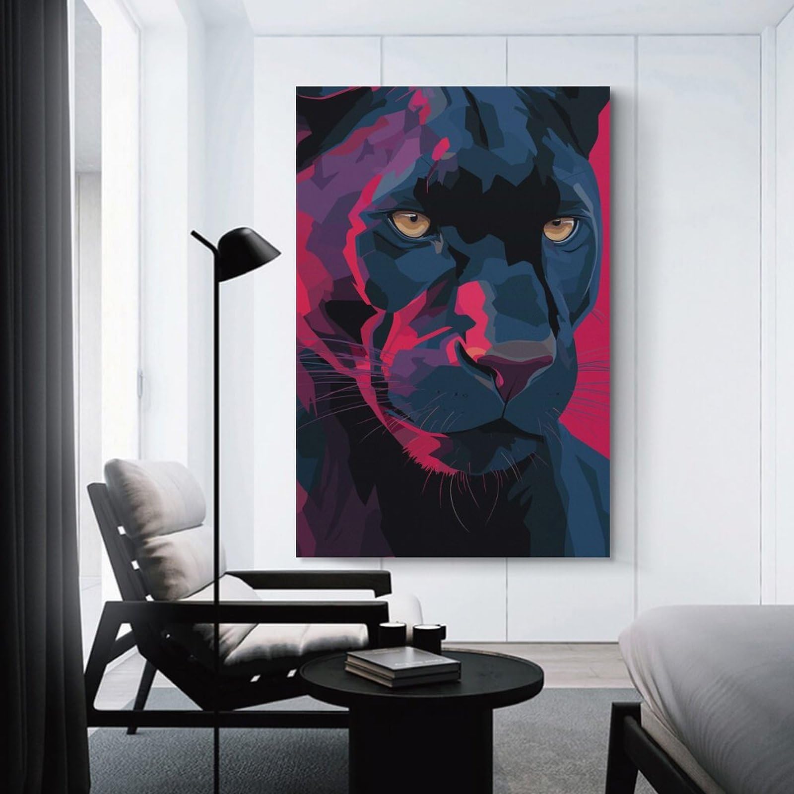 Junmoney Black Panther(2) Wall Art Print, 20x30inch(50x75cm), for Study, Office Or Focused Interiors, Home Office Artwork with Decorative Appeal