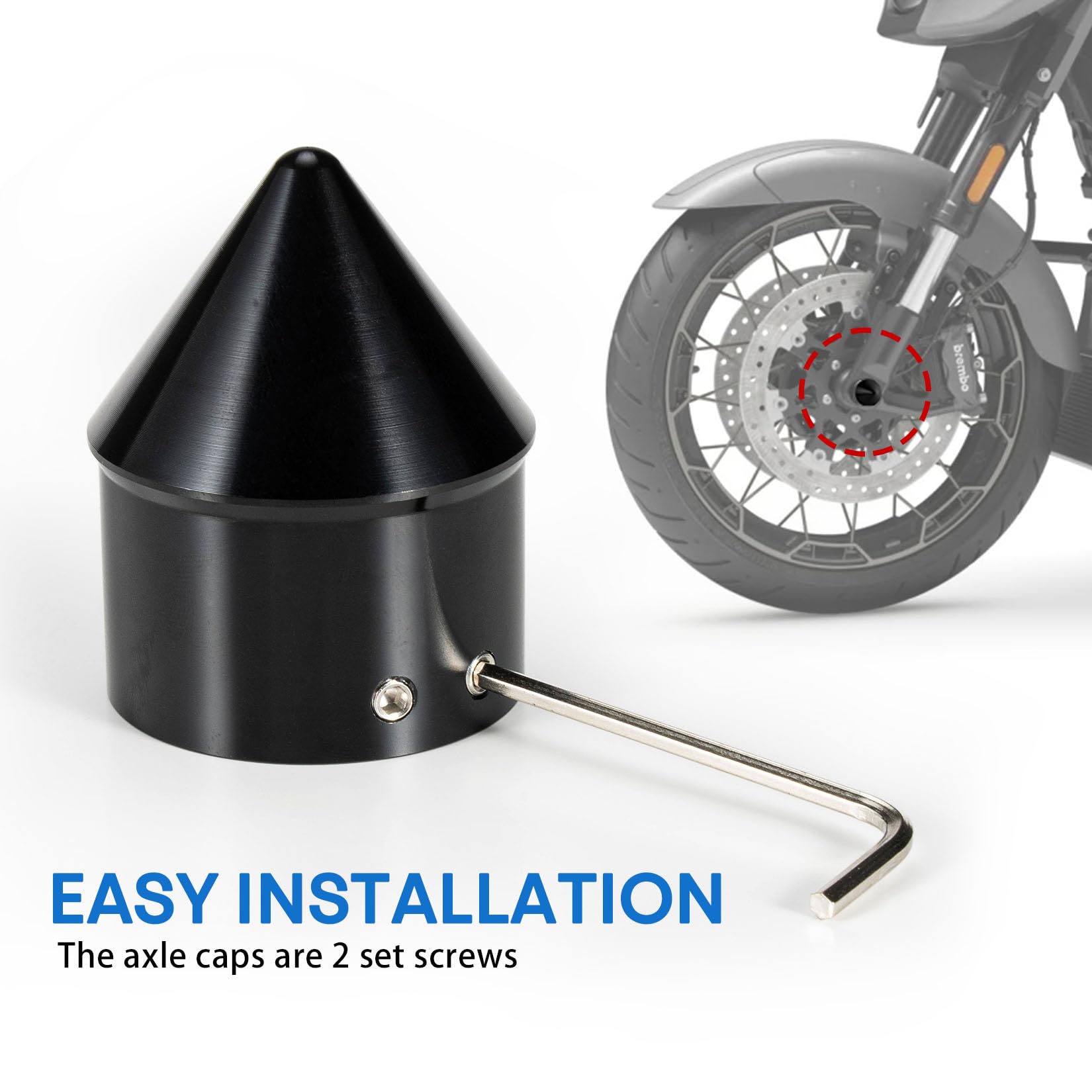 CNC Aluminum Axle Caps PSLER Motorcycle Front Axle Caps - CNC Aluminum ...