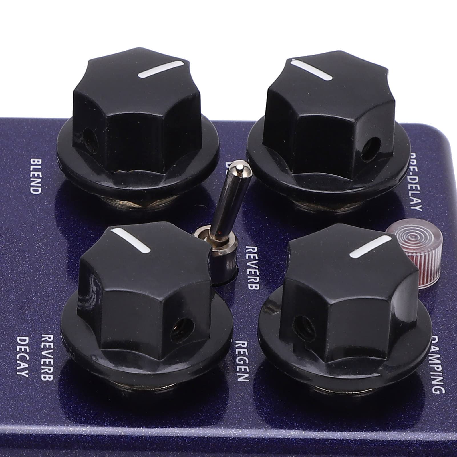 VGEBY Pedał Efektów Gitarowych, Cyfrowy Pogłos Opóźnienia z Czasem Opóźnienia 1300 Ms i Efektem Sky Reverb, z 4 Pokrętłami Sterującymi i metalową obudową, do Elektrycznej Gitary